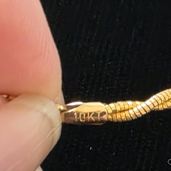 Genuine 10K Yellow Gold Woven Bracelet (A139) - Picture 2 of 4